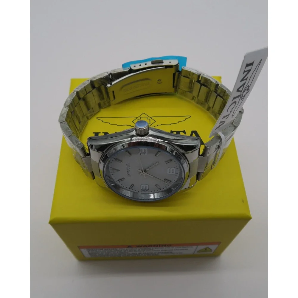 Invicta Celestial Men's Watch 35mm Silver Tone Stainless Steel White Dial NEW